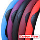 Steering Wheel Cover in Carbon Fiber PU Leather | Without Inner Ring, for 14.5 to 15 Inch Steering Wheels - Sporty Style - thumbnail 5