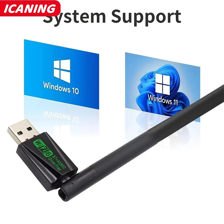 WiFi 6 USB Adapter 900Mbps Bluetooth 5.4 AX900 USB Dongle Wireless Network Card Dual Band 2.4G 5G Ethernet Receiver Free Driver 6