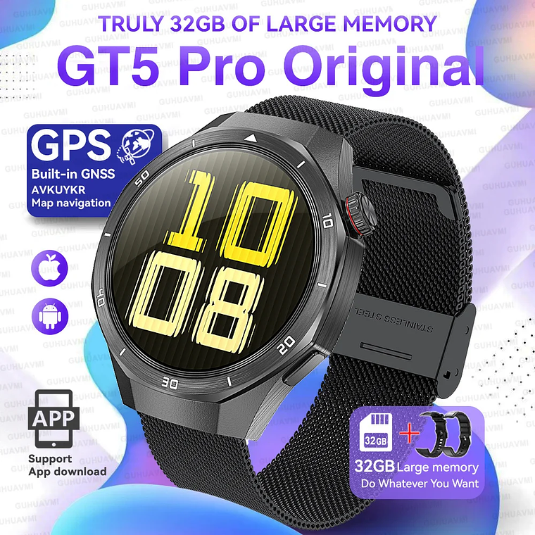 Smartwatch GT5 Pro Titanium 32GB | Navegação GPS, NFC, Reprodução de Música/Video, Chamadas Bluetooth - Versão Global 8