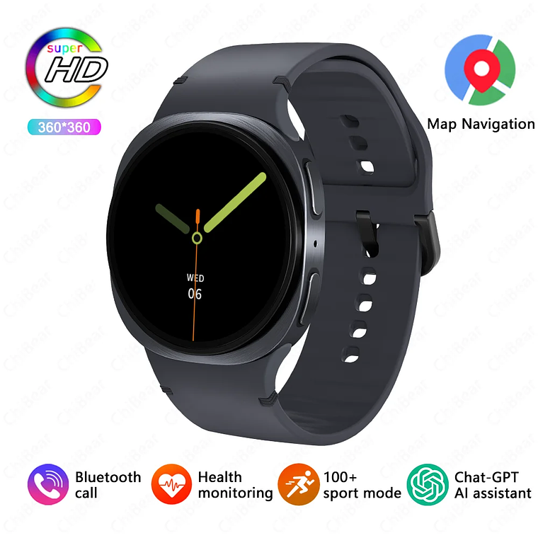 2025 ChiBear Smartwatch with NFC and GPS | Compass, Bluetooth Calls, Health Monitor, IP68 - Unisex for Android and iOS 8