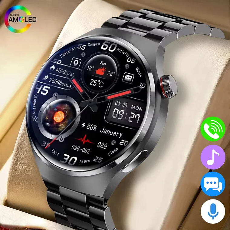 G.L Wear 2025 Men's Smartwatch | 1.52'' HD Screen, Bluetooth Calls, Health Monitor, 100+ Watch Faces - Sports Smartwatch 1