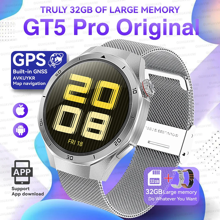 Smartwatch GT5 Pro Titanium 32GB | Navegação GPS, NFC, Reprodução de Música/Video, Chamadas Bluetooth - Versão Global 9