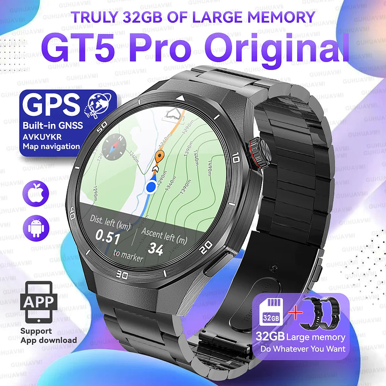 Smartwatch GT5 Pro Titanium 32GB | Navegação GPS, NFC, Reprodução de Música/Video, Chamadas Bluetooth - Versão Global 10