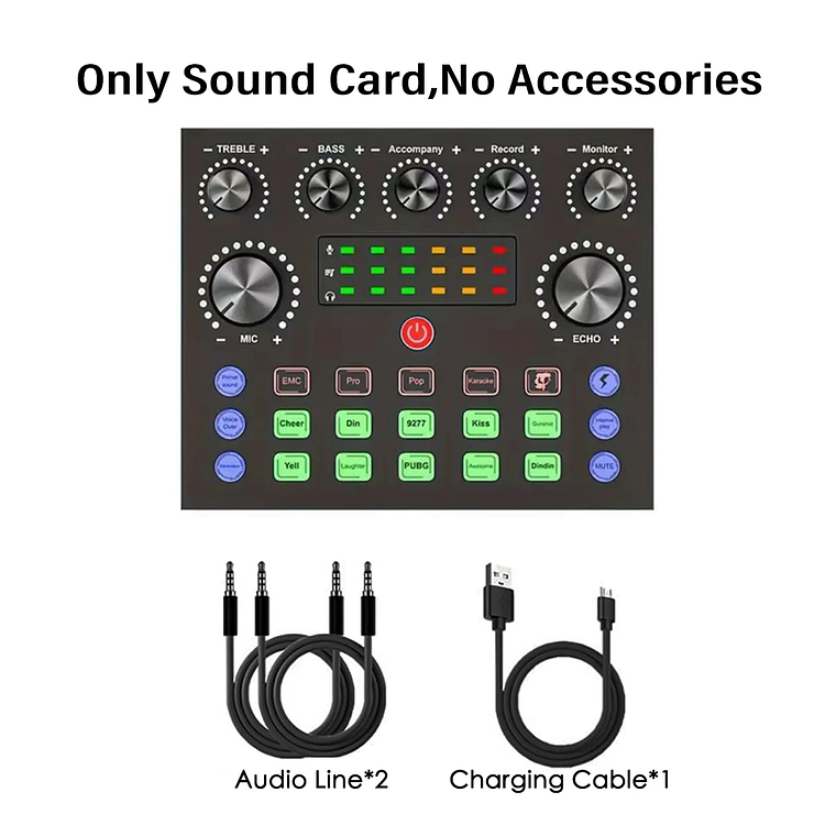 V8S Live Sound Card Podcast Equipment Bundle,with Microphone Set Device,Music/Recording Live Streaming For DJ Disco Device 8
