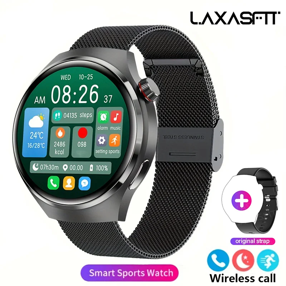 G.L Wear 2025 Men's Smartwatch | 1.52'' HD Screen, Bluetooth Calls, Health Monitor, 100+ Watch Faces - Sports Smartwatch 8