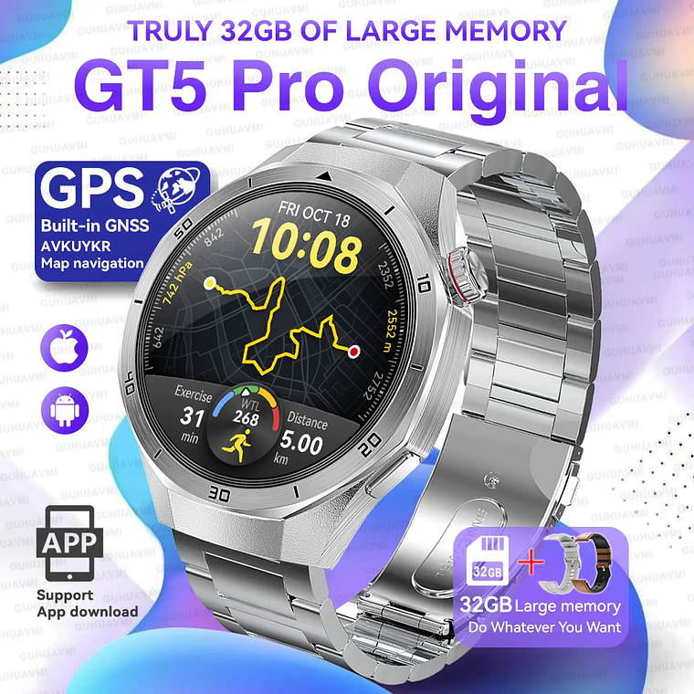 Smartwatch GT5 Pro Titanium 32GB | Navegação GPS, NFC, Reprodução de Música/Video, Chamadas Bluetooth - Versão Global 15