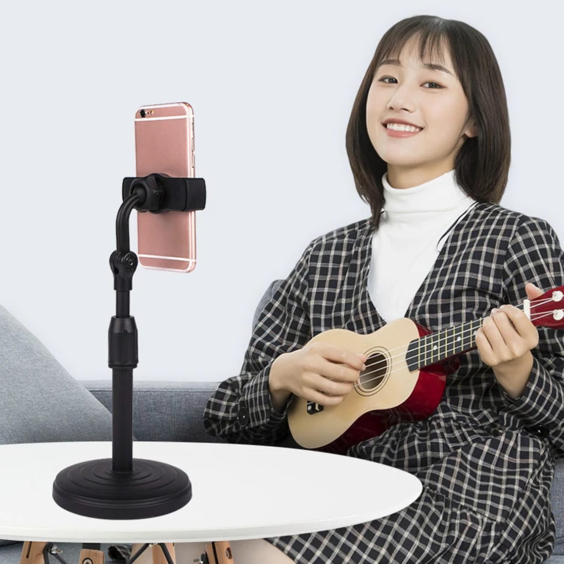 Tripé de Mesa para Celular com Suporte Ajustável 360° | Suporte para Smartphone, Ideal para Lives, Videochamadas e Filmes 3