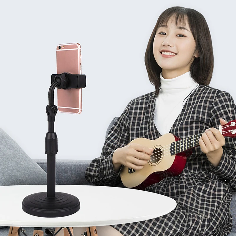 Tripé de Mesa para Celular com Suporte Ajustável 360° | Suporte para Smartphone, Ideal para Lives, Videochamadas e Filmes 3