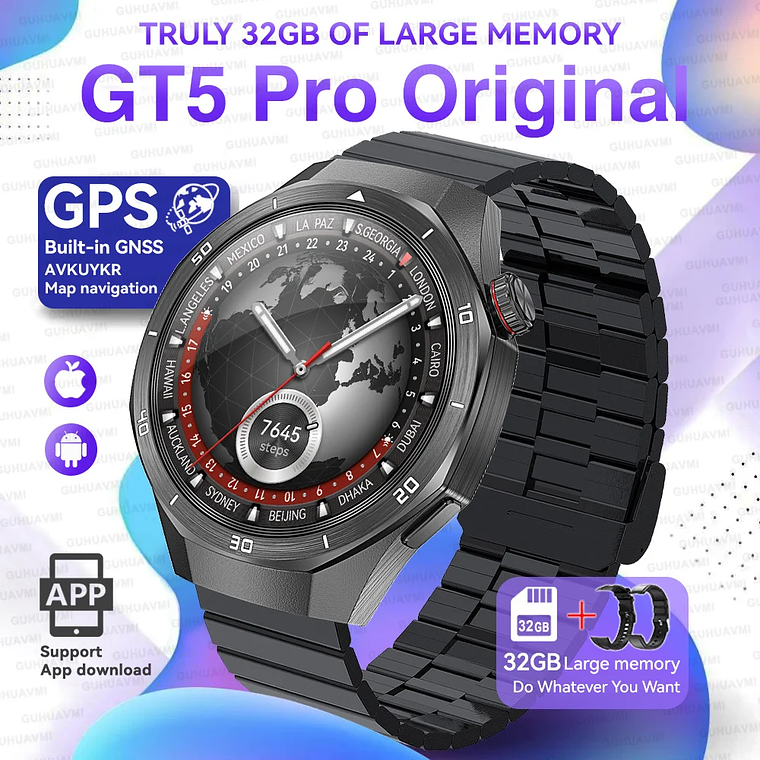 Smartwatch GT5 Pro Titanium 32GB | Navegação GPS, NFC, Reprodução de Música/Video, Chamadas Bluetooth - Versão Global 16