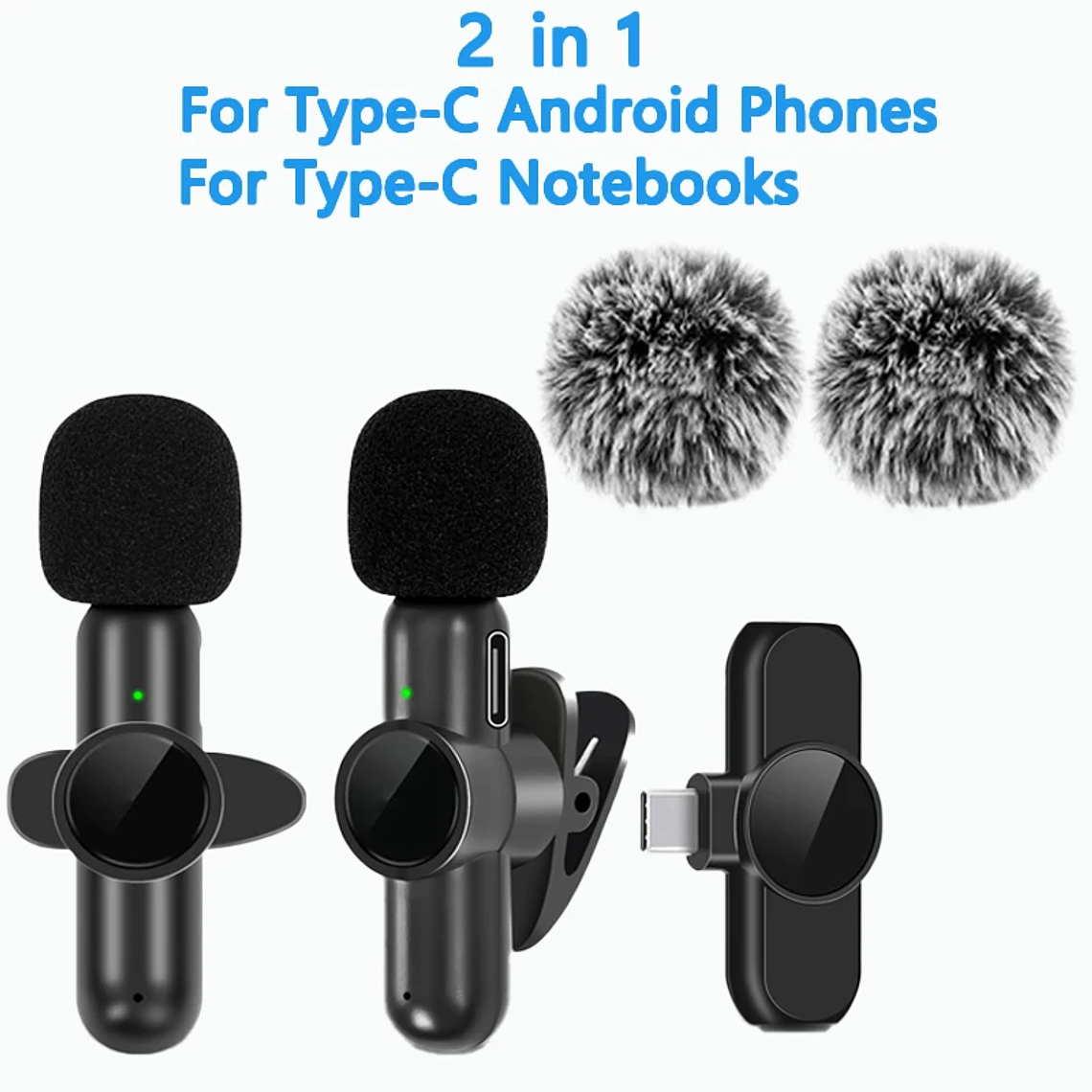 Microfone de Lapela Sem Fio 2.4G com Cancelamento de Ruído | Compatível com iPhone, Android, PC para Gravação, Lives e Jogos 10