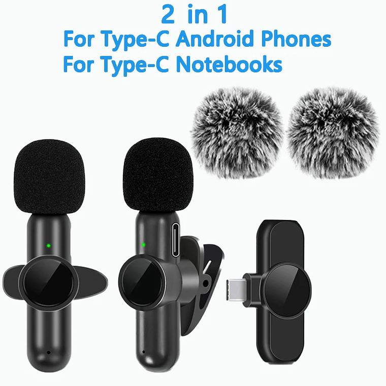 Microfone de Lapela Sem Fio 2.4G com Cancelamento de Ruído | Compatível com iPhone, Android, PC para Gravação, Lives e Jogos 10