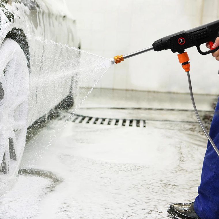Pistola de Alta Pressão 50BAR para Bateria Makita | Lavadora Portátil 200W, 10m Alcance, Bateria Inclusa - Kit para Carro e Casa 4