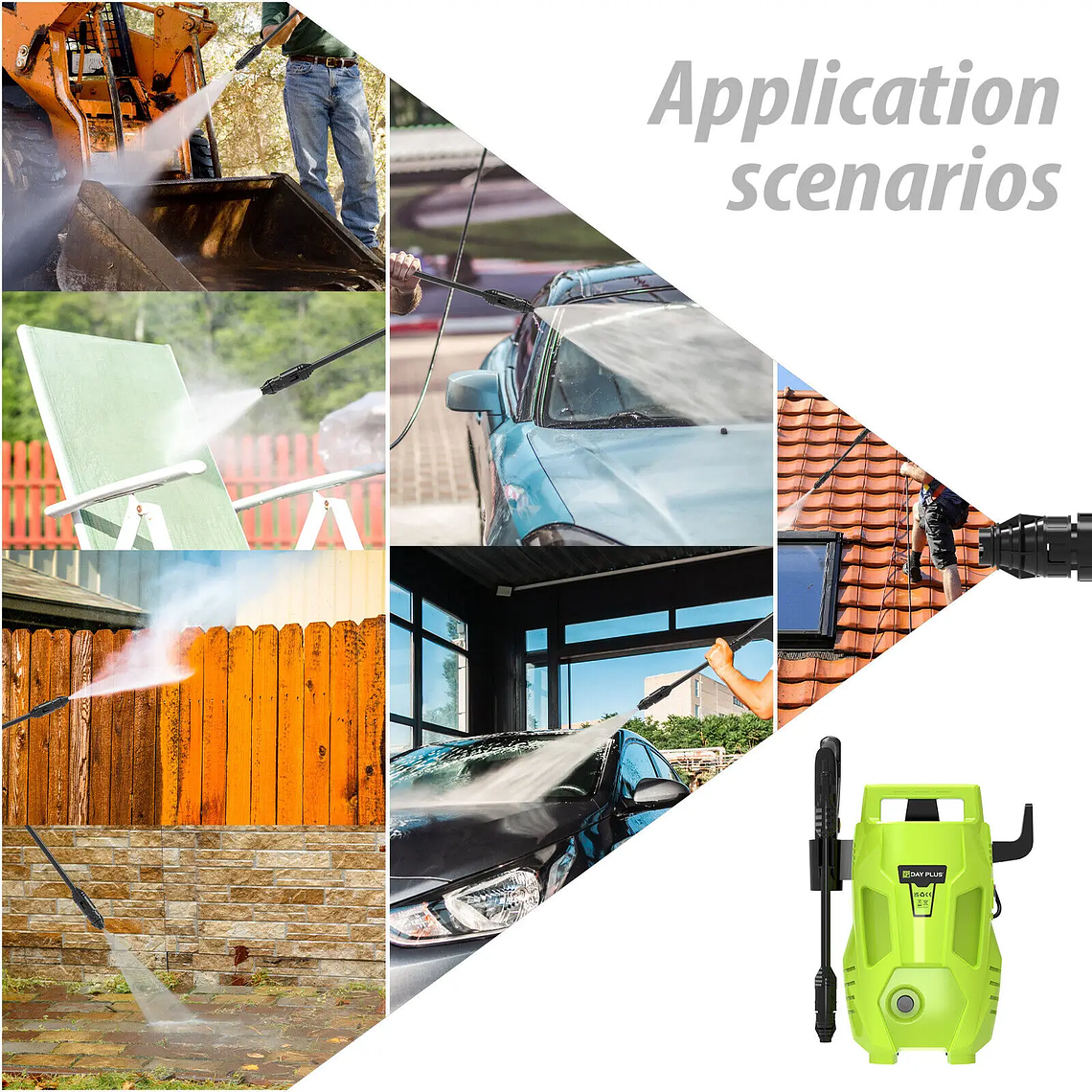 Lava Jato Elétrico BRIEFNESS 200BAR 3000W | Pistola de Alta Pressão com Mangueira 7m, Bocal 180° Ajustável e Kit Completo para Carro e Casa 6