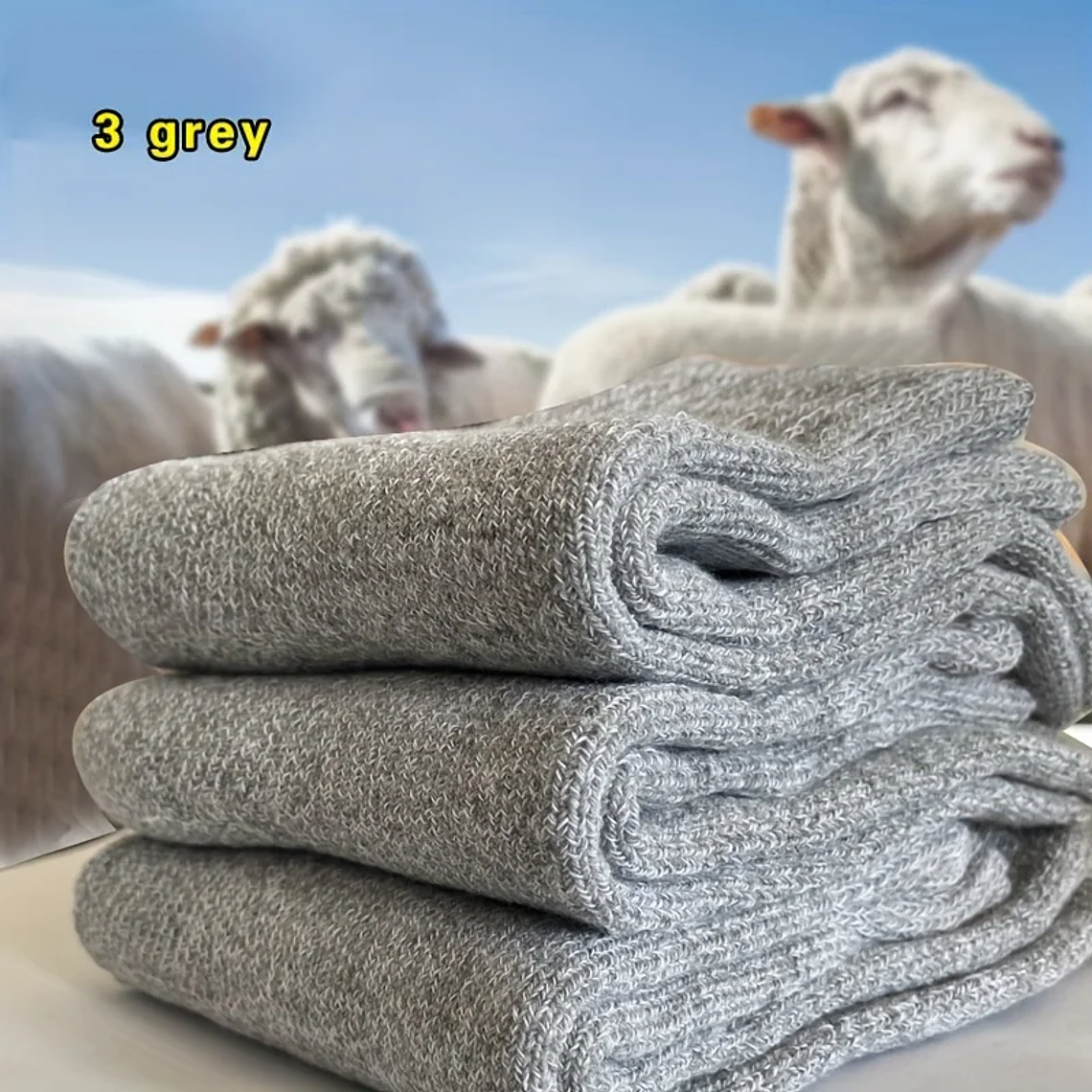 Meias de Inverno Masculinas Grossas | 3/5 Pares Meias Cano Médio em Toalha, Antifrio para Botas de Neve e Dia a Dia 8