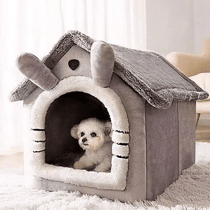 Casa Tenda Aconchegante para Cães e Gatos | Cama com Almofada Removível e Lavável - Para Todas as Estações