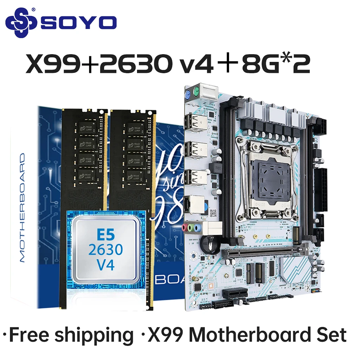 Kit Placa-mãe X99 LGA 2011-3 + Xeon E5-2630 V4 (10C/20T) + 16GB RAM DDR4 ECC | para Estação de Trabalho e Servidor 1