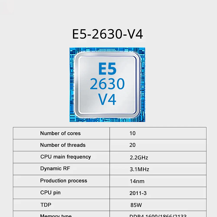 Kit Placa-mãe X99 LGA 2011-3 + Xeon E5-2630 V4 (10C/20T) + 16GB RAM DDR4 ECC | para Estação de Trabalho e Servidor 5