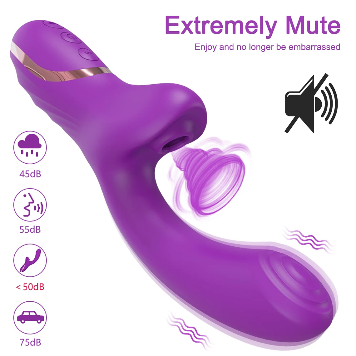 Estimulador de Sucção para Clitóris 20 Modos - Com Vibração Interna | Dupla Estimulação C&G | Silicone Médico à Prova D'água 3