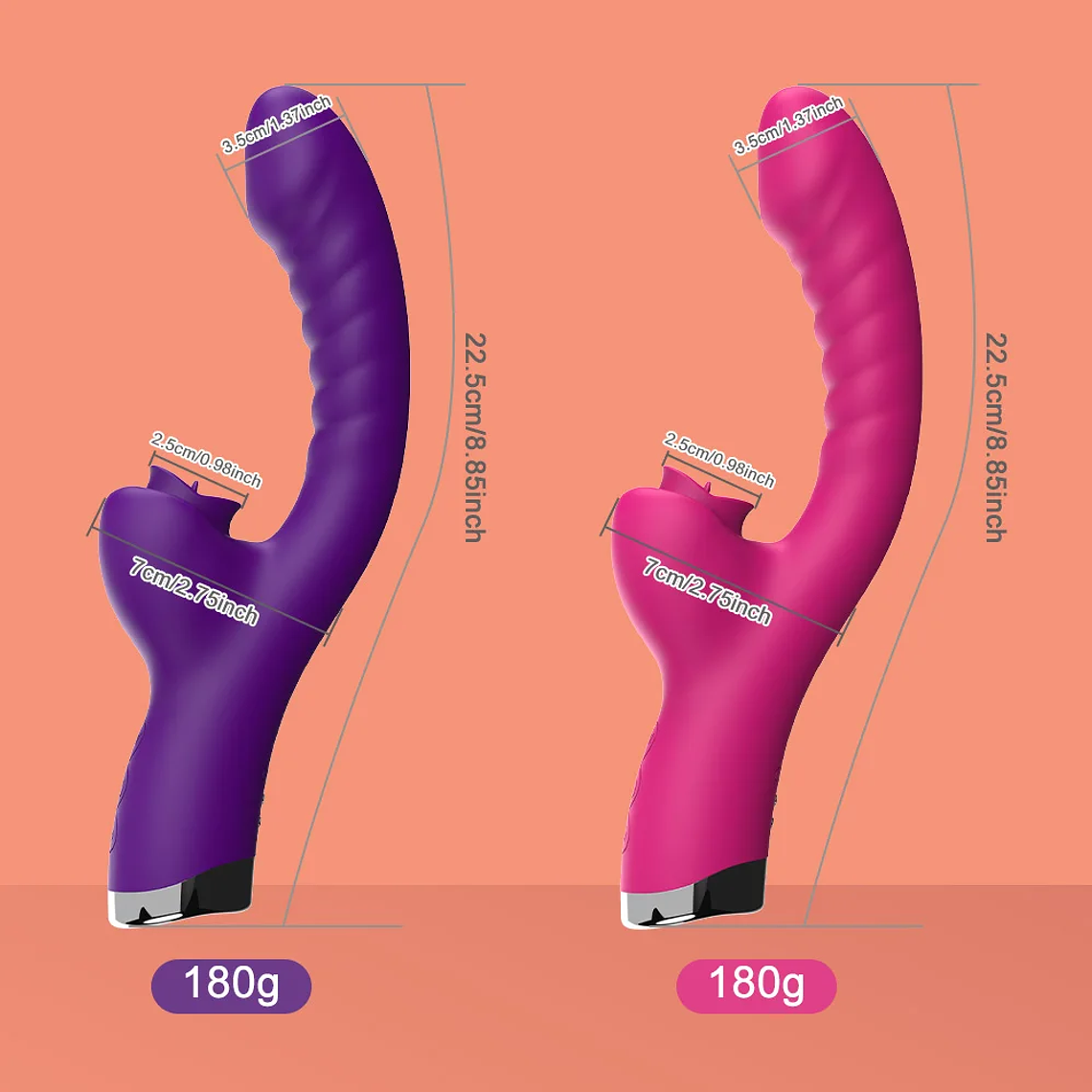 Vibrador 2 em 1 com Língua e Sugador - Estimulador de Clitóris e Ponto G | Varinha Poderosa com Funções Ajustáveis 4