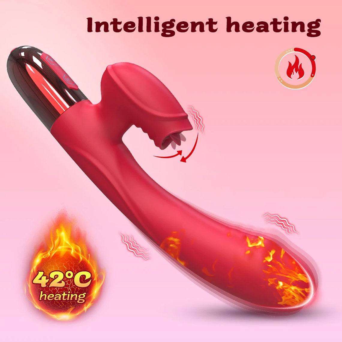 Vibrador Duplo com Língua que Lambe - Estimulador de Clitóris Realista e Dildo para Ponto G | Silicone Macio e Potente 2