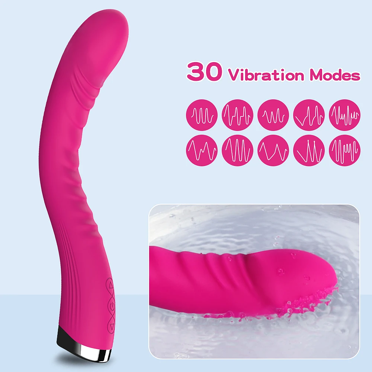 Vibrador Longo e Potente com 30 Modos - Estimulador de Clitóris e Ponto G | Varinha Mágica Multifuncional para Mulheres 2