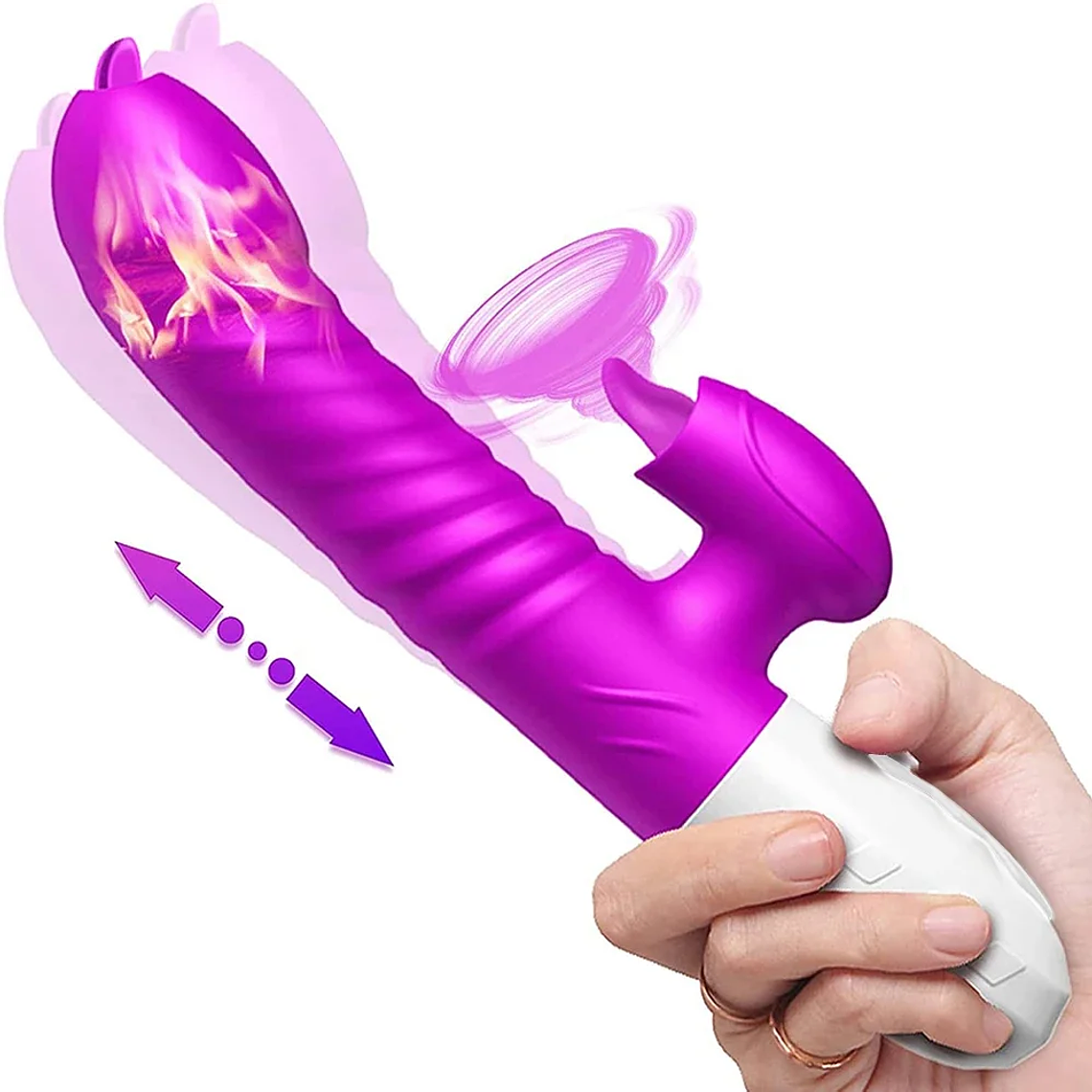 Vibrador com Movimento de Picada e Lamber | Estimulador Aquecido para Ponto G e Clitóris 1