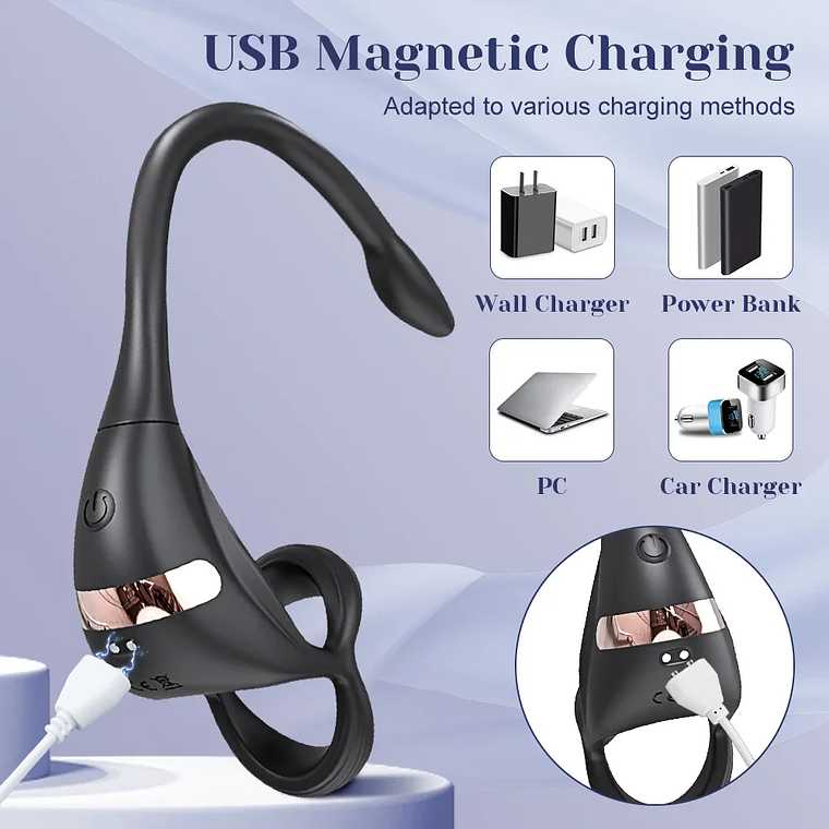 Vibrating Penis Ring with Anal Massager | 3-in-1 Kit for Men and Couples - App Control 5