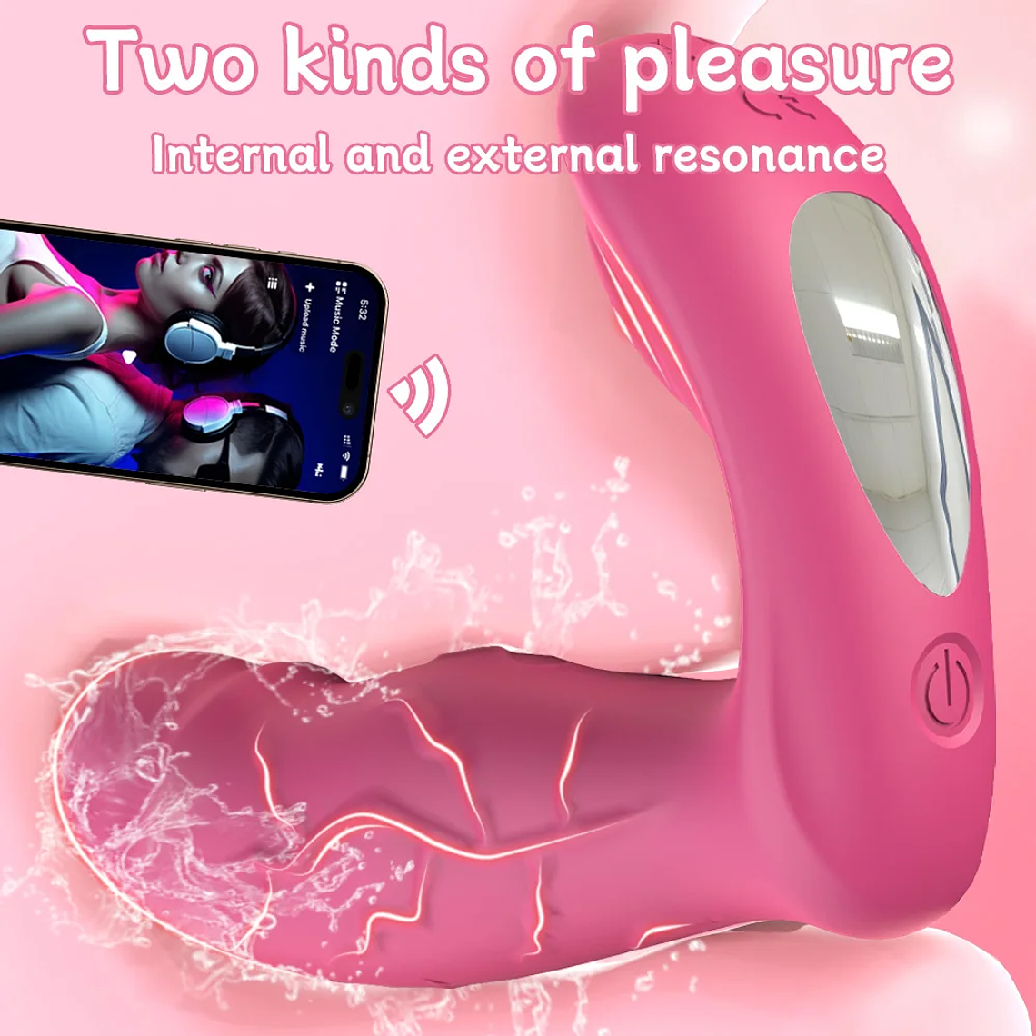 Double Vibrator with App - G-Spot and Clitoral Stimulator | Dildo with Internal and External Vibration | Remote Control 4