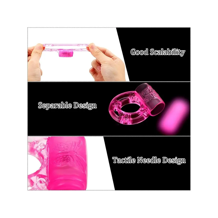 Kit com 10 Anéis Penianos Vibratórios - Estimulador de Clitóris e para Homens | Silicone Macio | Aumenta a Duração e Prazer do Casal 4