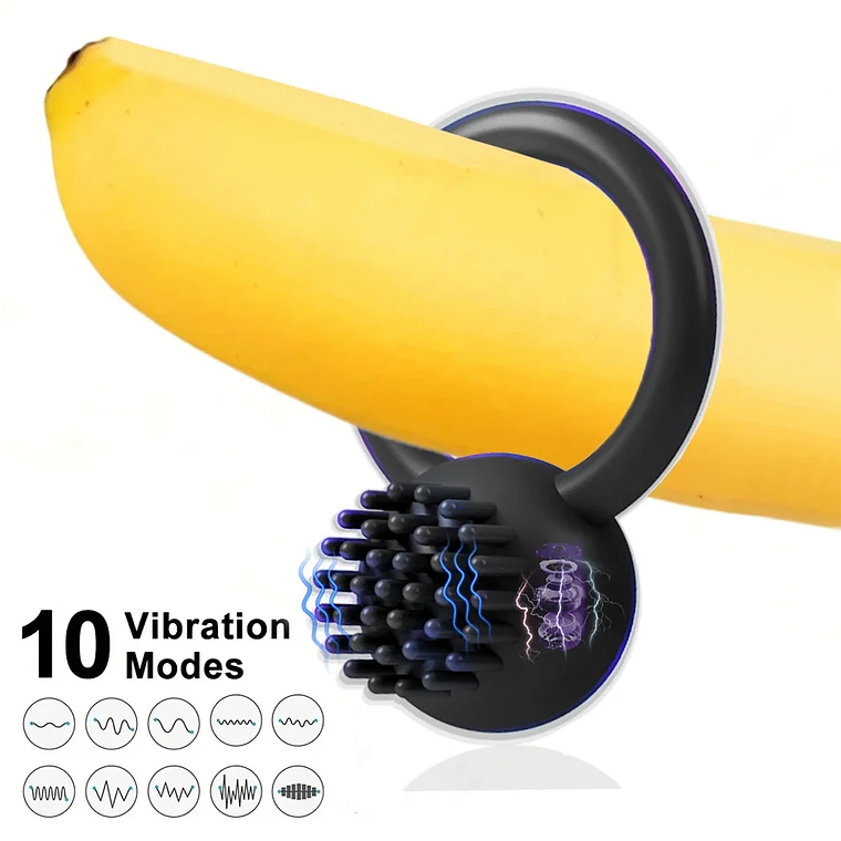 Vibrating Penis Ring with 10 Modes - For Men and Couples | Helps Control Ejaculation | Soft Silicone and Rechargeable 1