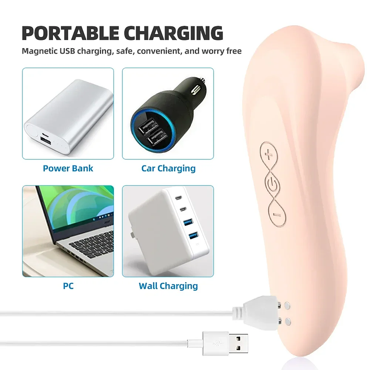 2-in-1 Clitoral Stimulator with Suction and Vibration - 7 Suction Modes + 5 Intensities | For Women and Couples 3