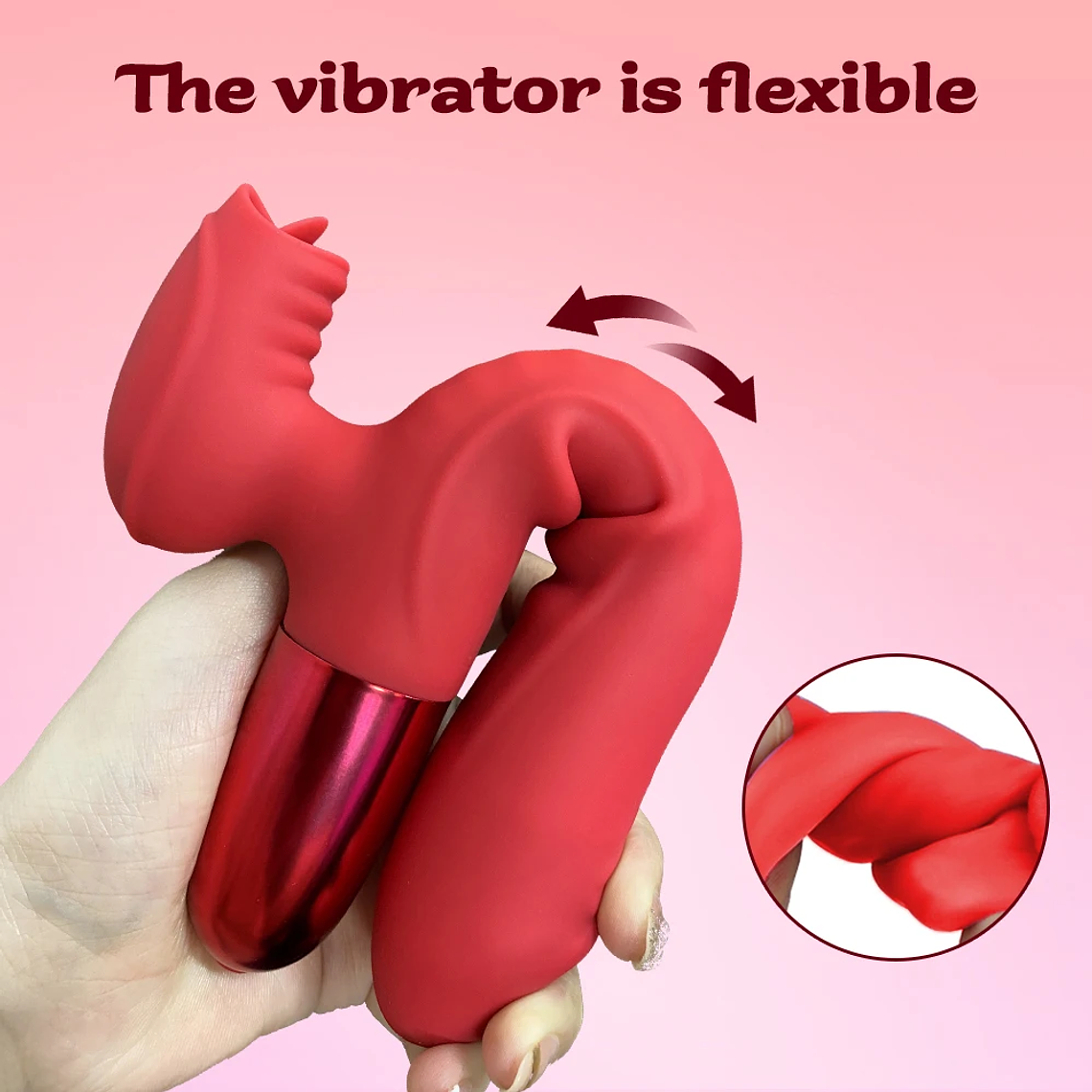 Vibrador Duplo com Língua que Lambe - Estimulador de Clitóris Realista e Dildo para Ponto G | Silicone Macio e Potente 5