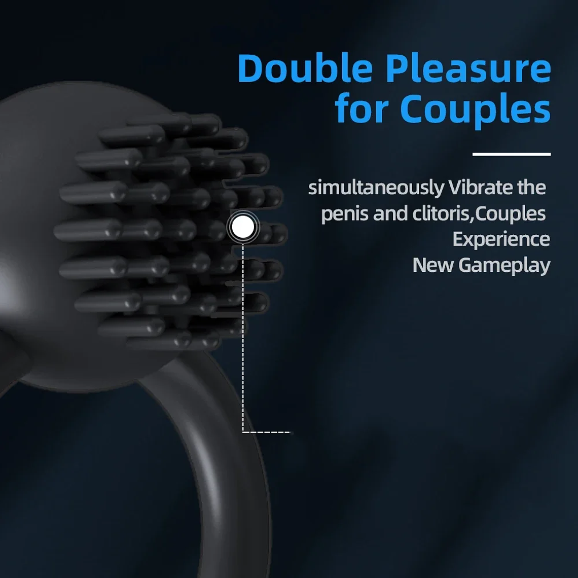Vibrating Penis Ring with 10 Modes - For Men and Couples | Helps Control Ejaculation | Soft Silicone and Rechargeable 3