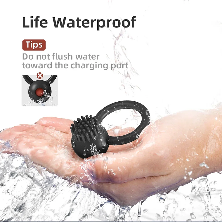Vibrating Penis Ring with 10 Modes - For Men and Couples | Helps Control Ejaculation | Soft Silicone and Rechargeable 4