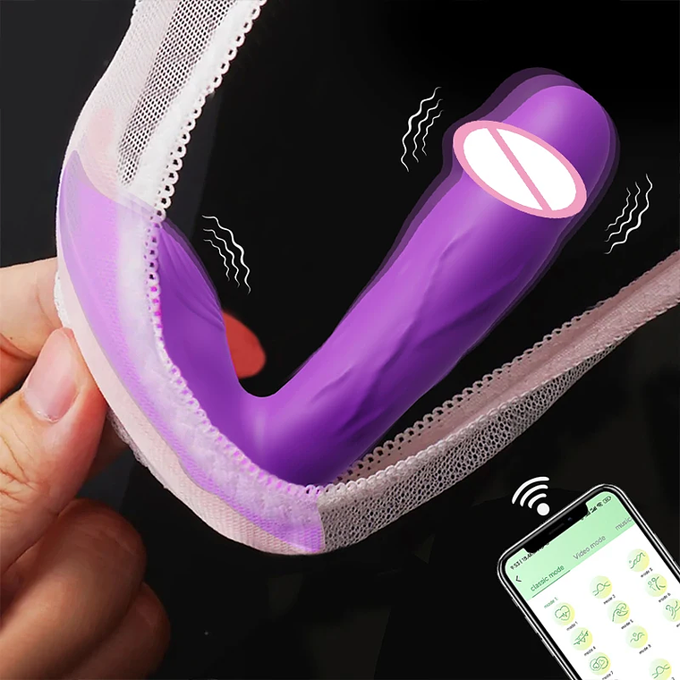 Double Vibrator with App - G-Spot and Clitoral Stimulator | Dildo with Internal and External Vibration | Remote Control 14