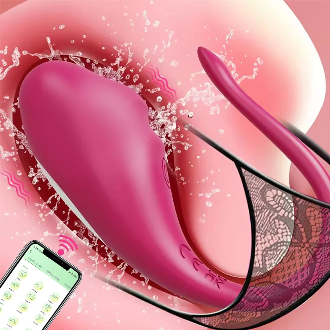 Double Vibrator with App - G-Spot and Clitoral Stimulator | Dildo with Internal and External Vibration | Remote Control 18
