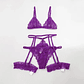 Conjunto de Lingerie em Renda Fina Transparente 3 Peças - Toucheart - Thumbnail 6