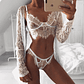 White Lingerie Set in Translucent Lace - Seamless Bra and Panties | Sensual and Discreet Luxury - thumbnail 3