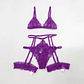 Conjunto de Lingerie em Renda Fina Transparente 3 Peças - Toucheart - Thumbnail 7