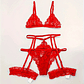 Conjunto de Lingerie em Renda Fina Transparente 3 Peças - Toucheart - Thumbnail 9