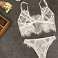 White Lingerie Set in Translucent Lace - Seamless Bra and Panties | Sensual and Discreet Luxury - thumbnail 5