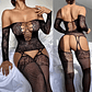 Body de Renda Rede com Decote Profundo - Macacão Lingerie Sensual Ajustável | BodyStocking Feminino - Thumbnail 12