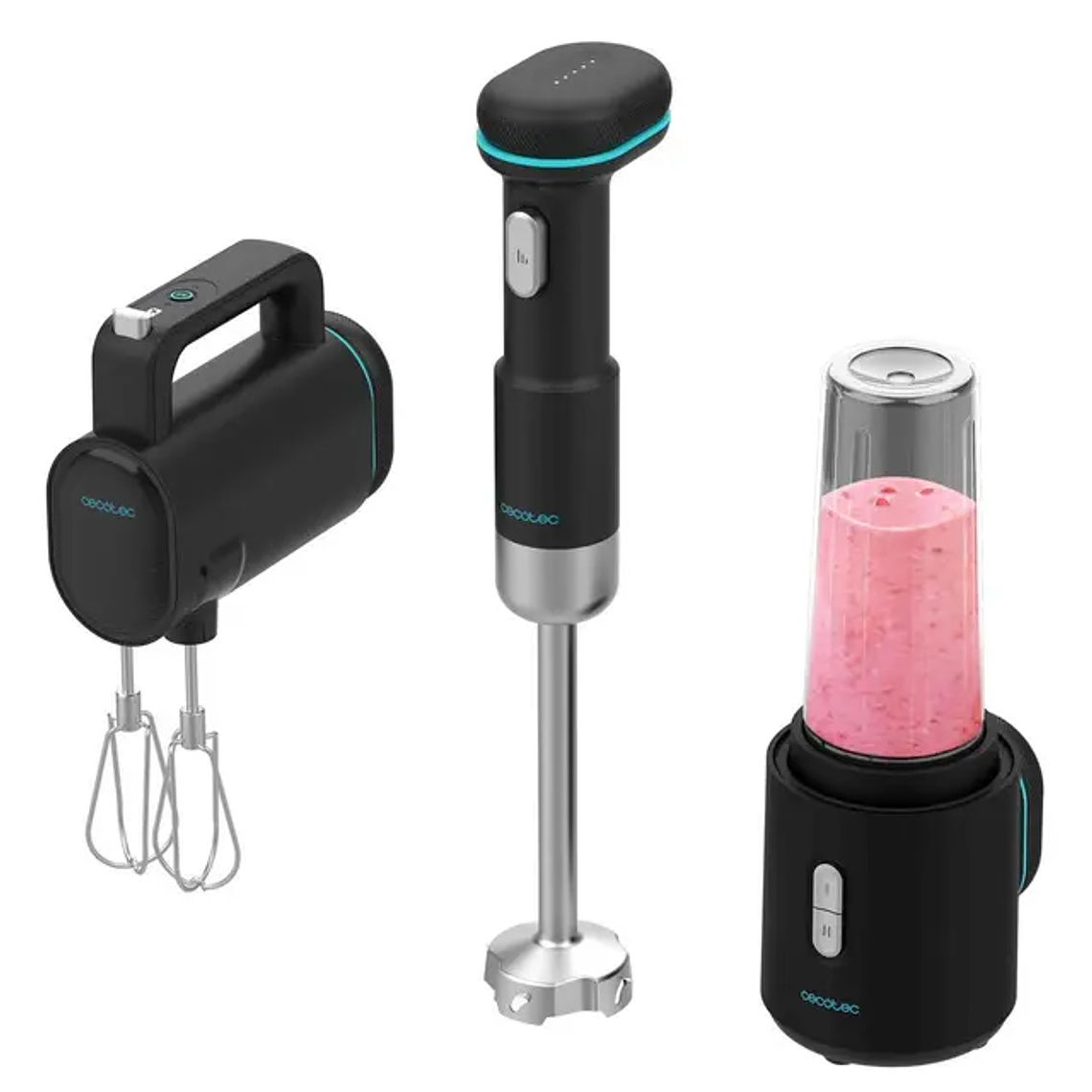 Batedora de Mão Cecotec BlendGo Pack 1800W | Kit com Acessórios | 8 Velocidades para Amassar, Bater e Triturar 1