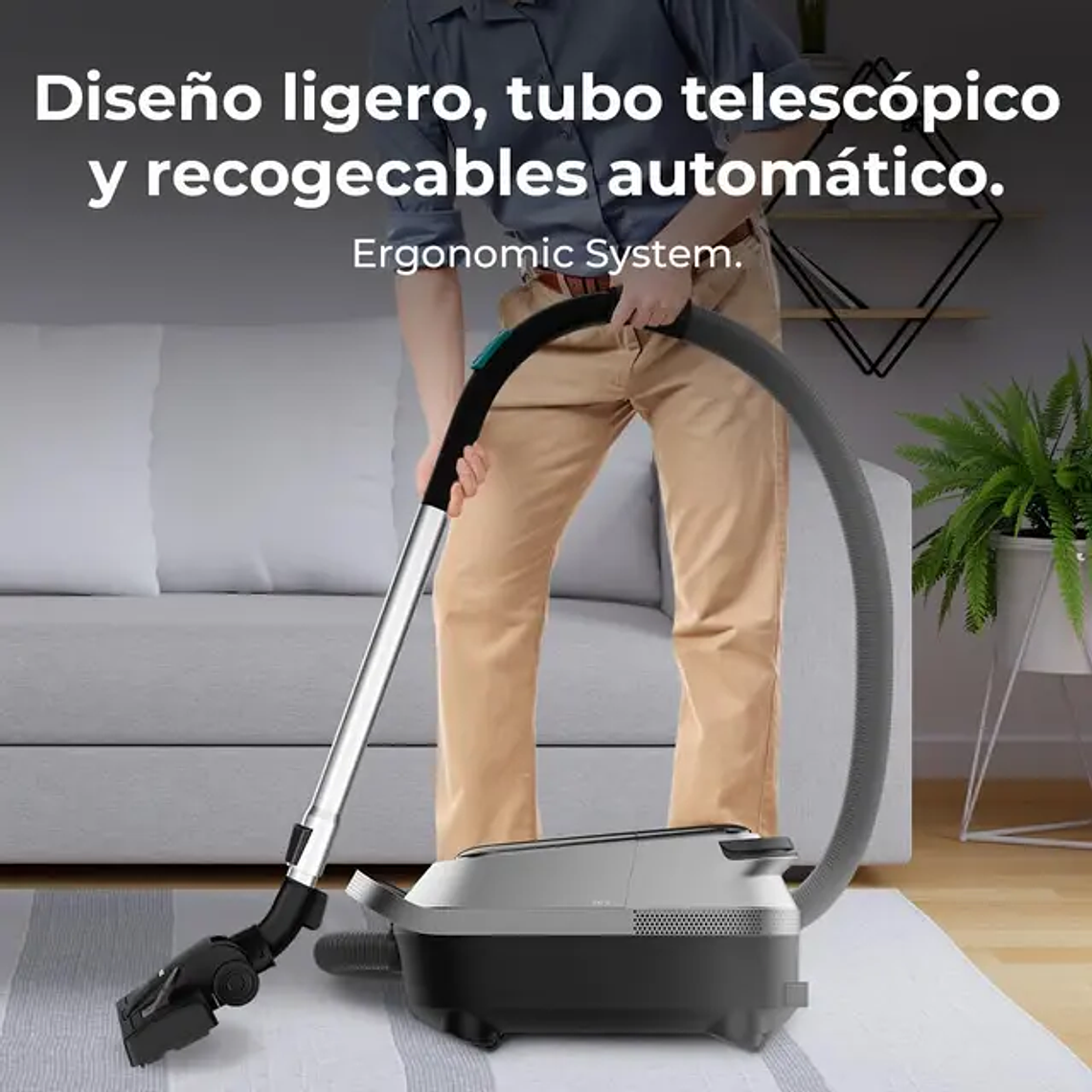Aspirador com Saco Cecotec Powerbag 5000 ProStyle 800W | Filtro HEPA + Capacidade 5L | Higiene Máxima e Baixa Manutenção 7