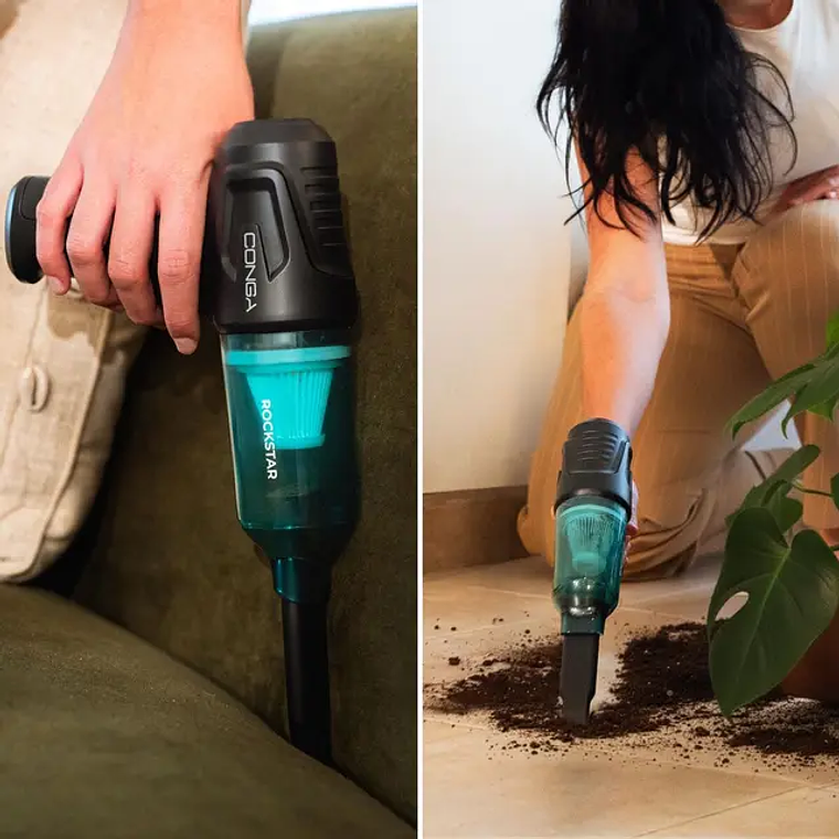 Aspirador de Mão Sem Fios Cecotec Rockstar Micro Hand 80W | Silencioso, 390g | Turbo para Teclados e Carro 4