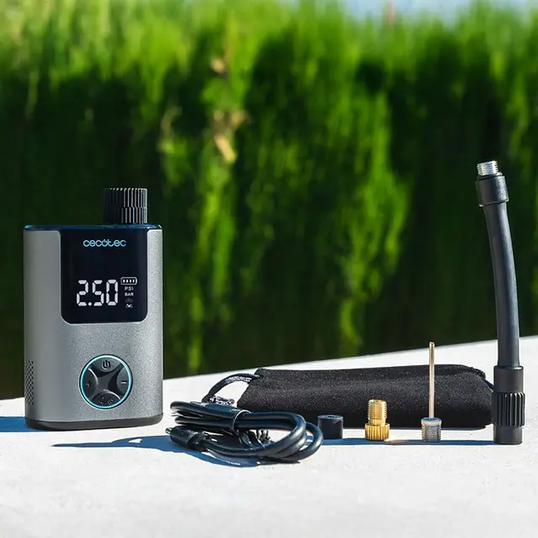 Compressor de Ar Portátil Cecotec Mini Air Max 120W | 150 PSI | Bateria 3.6V para Pneus e Bola 7