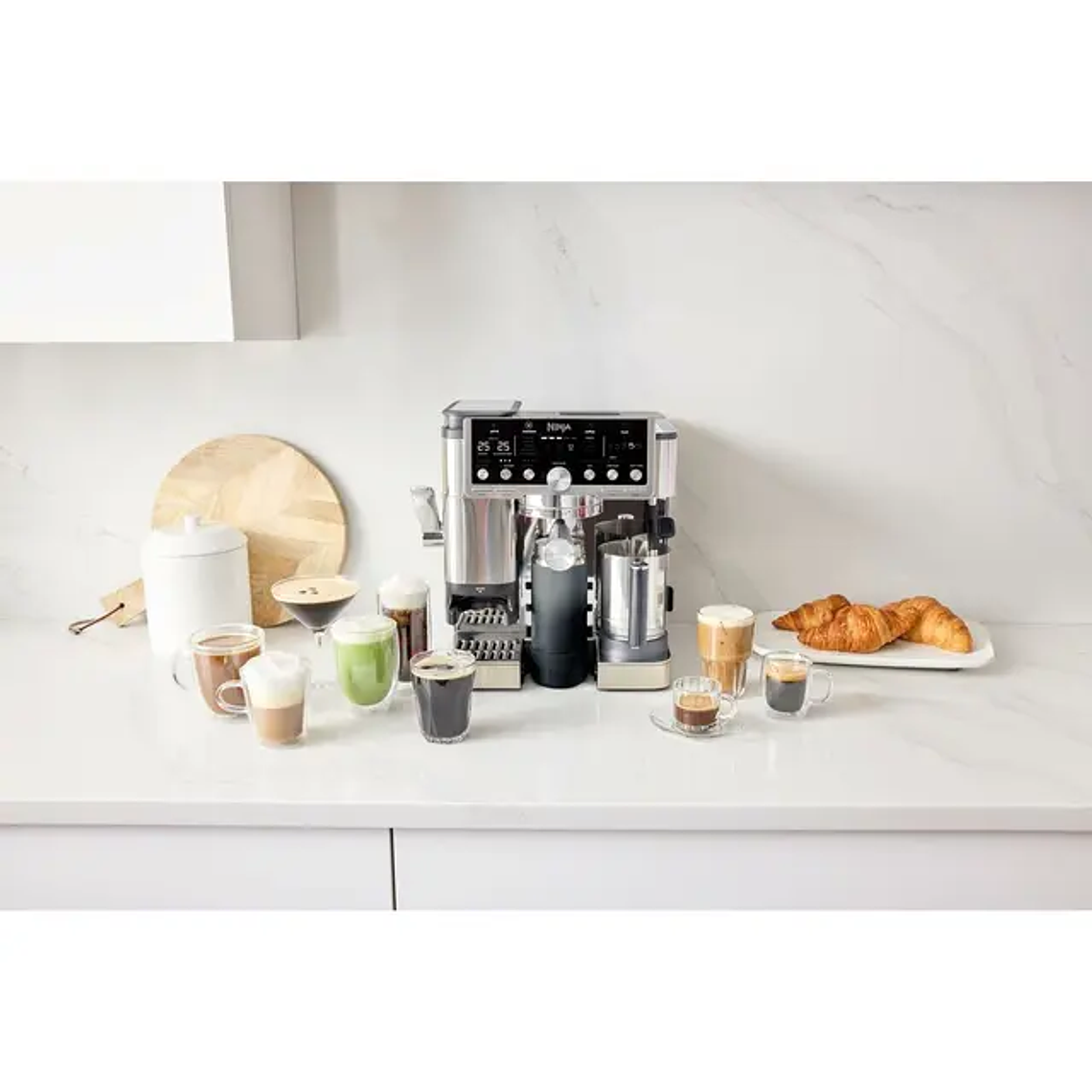 Máquina de Café Ninja ES701EU | Com Moinho Integrado e Espumador de Leite | Café Expresso e Americano 1.2L 14