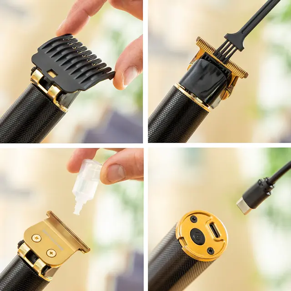 Máquina para Cortar Cabelo Recarregável Triher Professional | Com 6 Pentes, 3 Velocidades e Ecrã LCD 5