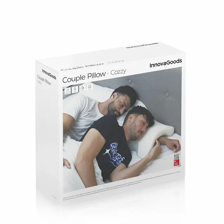 Cozzy Viscoelastic Cervical Pillow for Couples | Ergonomic Design for Cuddling While Sleeping | InnovaGoods 13