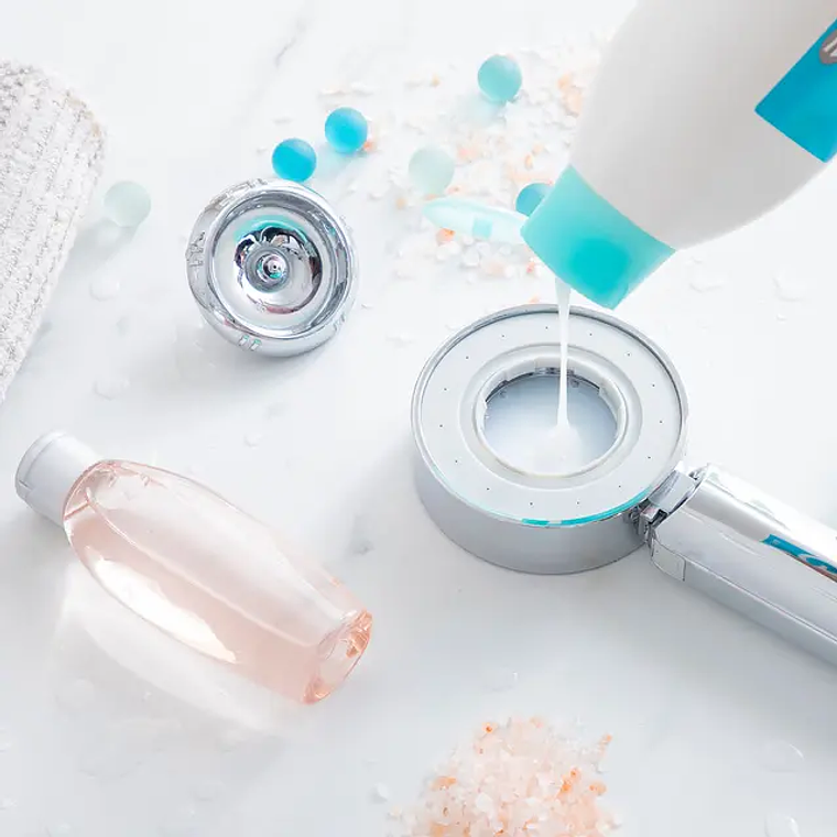 Cabeça de Chuveiro Dupla com Dispensador 3 em 1 Xawara | 2 Modos de Água + Depósito para Produtos | InnovaGoods 9